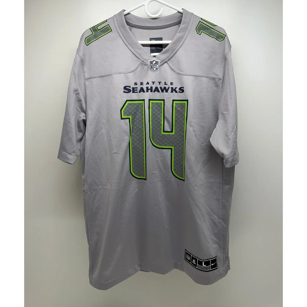 Nike Men's Seattle Seahawks DK Metcalf #14 Game Player Jersey Gray, Size L
